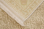 5x7 Ivory and Light Green Turkish Anatolian Rug