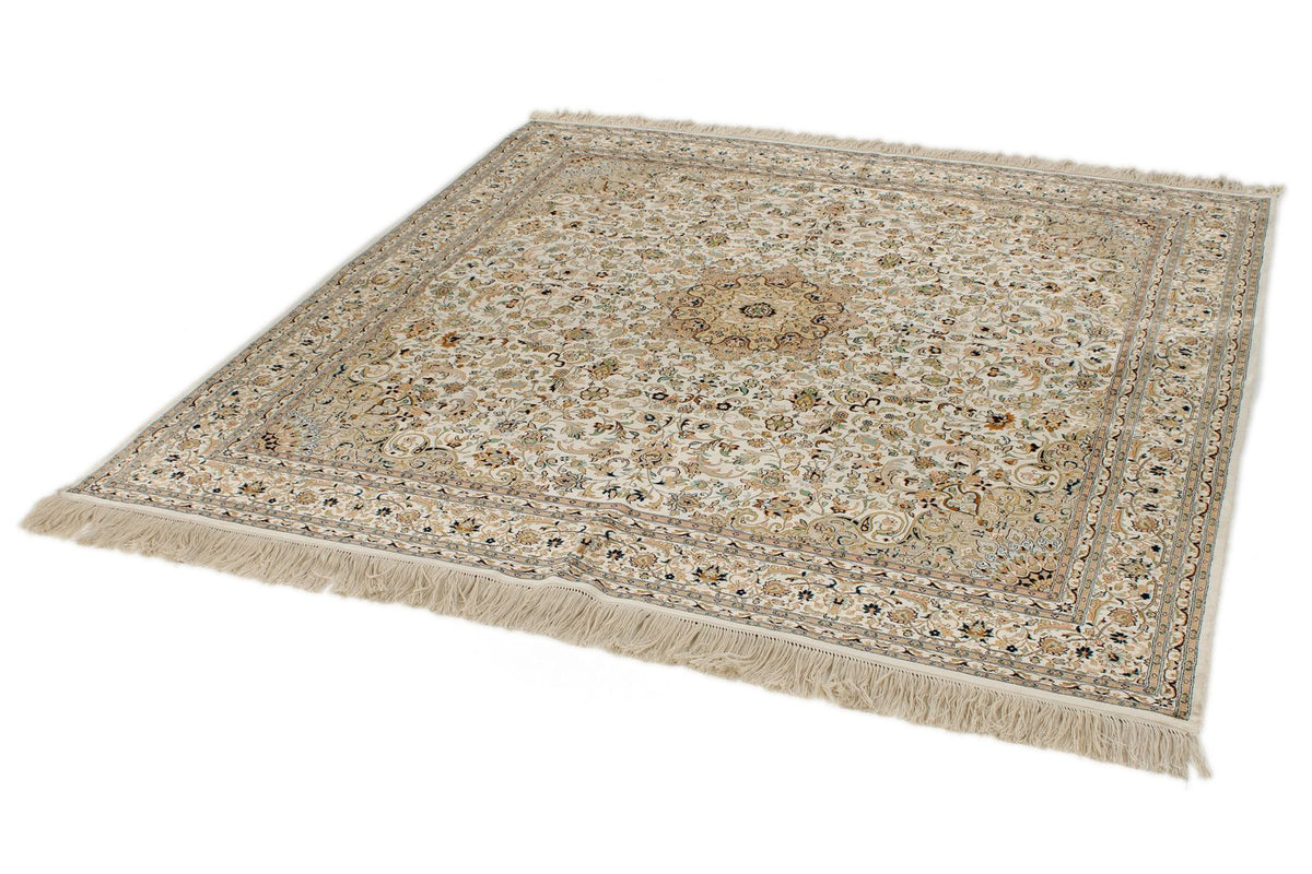 6x6 Ivory Turkish Anatolian Rug