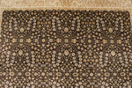 6x8 Brown and Ivory Turkish Silk Rug