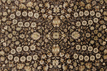 6x8 Brown and Ivory Turkish Silk Rug