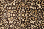 6x8 Brown and Ivory Turkish Silk Rug