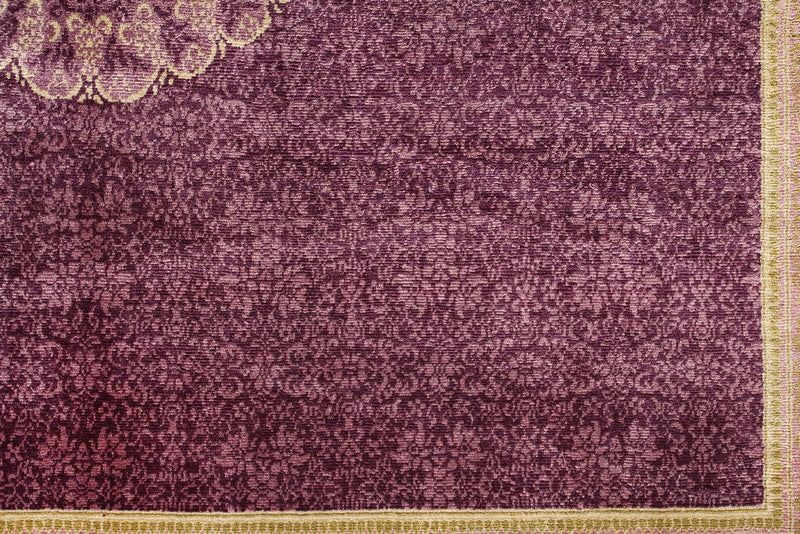 4x7 Purple and Purple Turkish Anatolian Rug