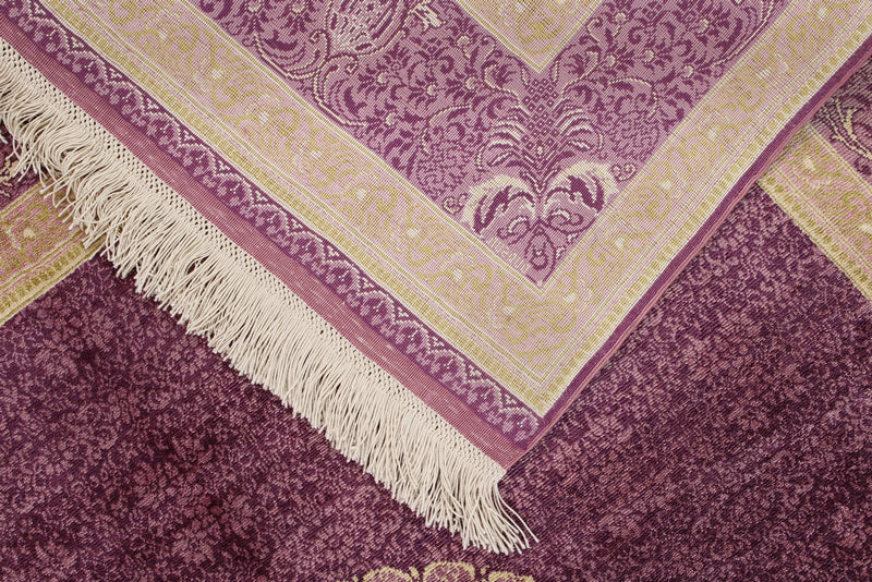 4x7 Purple and Purple Turkish Anatolian Rug