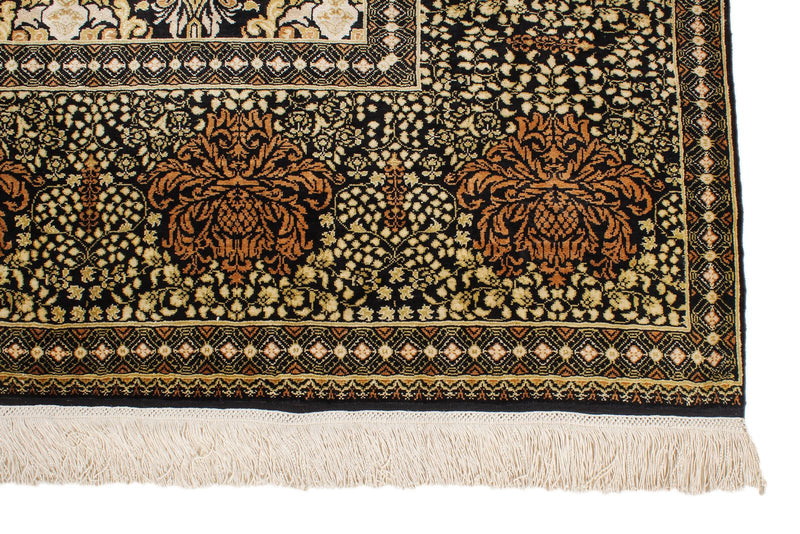 7x10 Black and Gold Turkish Anatolian Runner