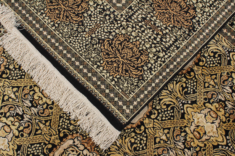 7x10 Black and Gold Turkish Anatolian Runner