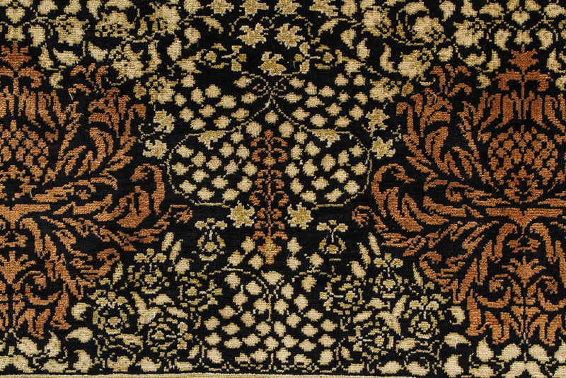 7x10 Black and Gold Turkish Anatolian Runner