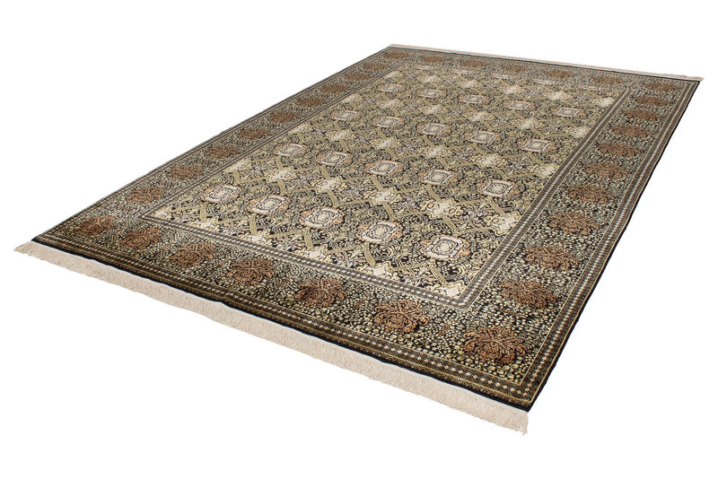 7x10 Black and Gold Turkish Anatolian Runner