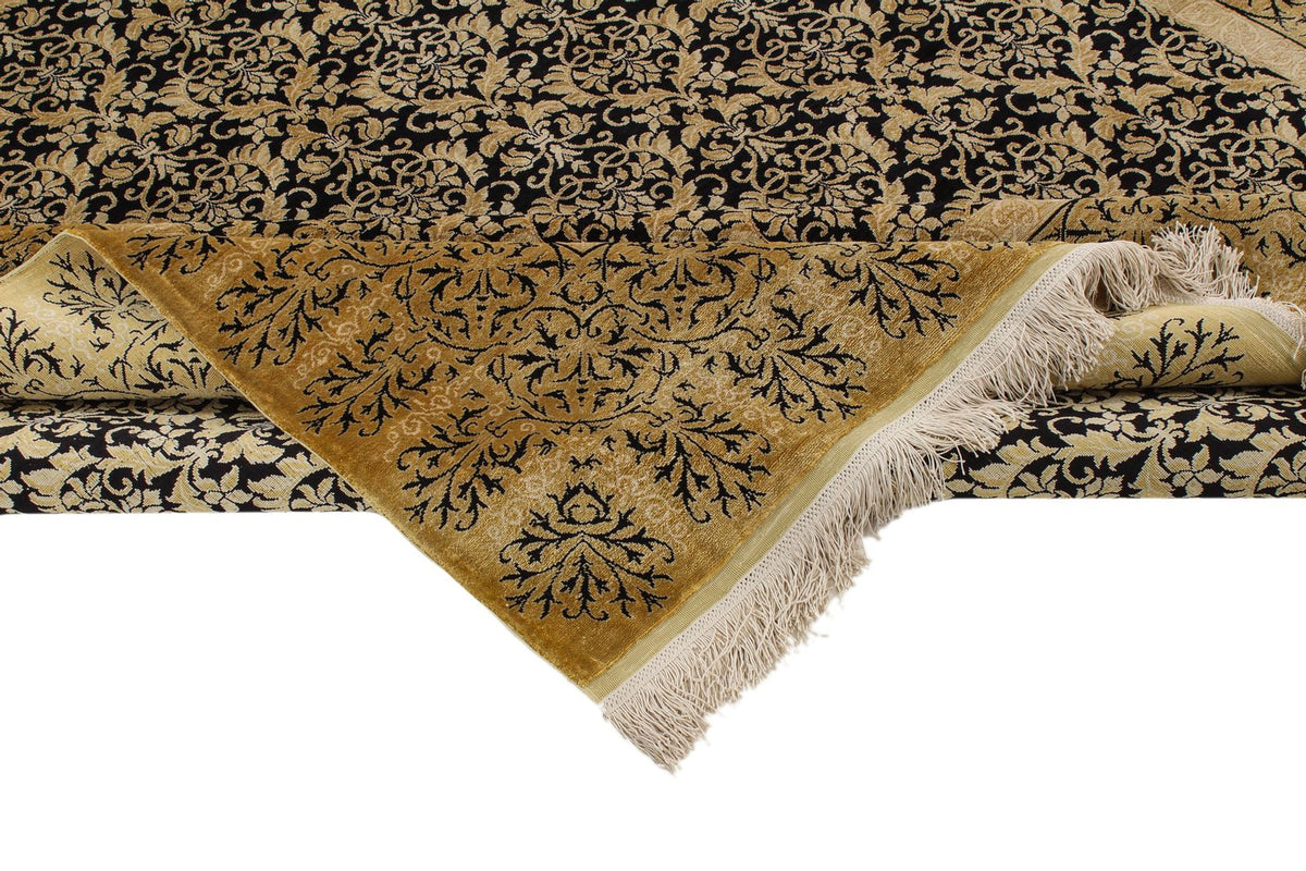 7x10 Black and Gold Turkish Anatolian Runner