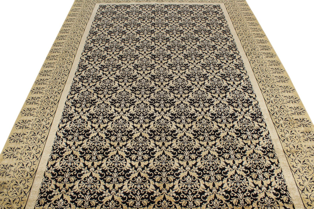 7x10 Black and Gold Turkish Anatolian Runner