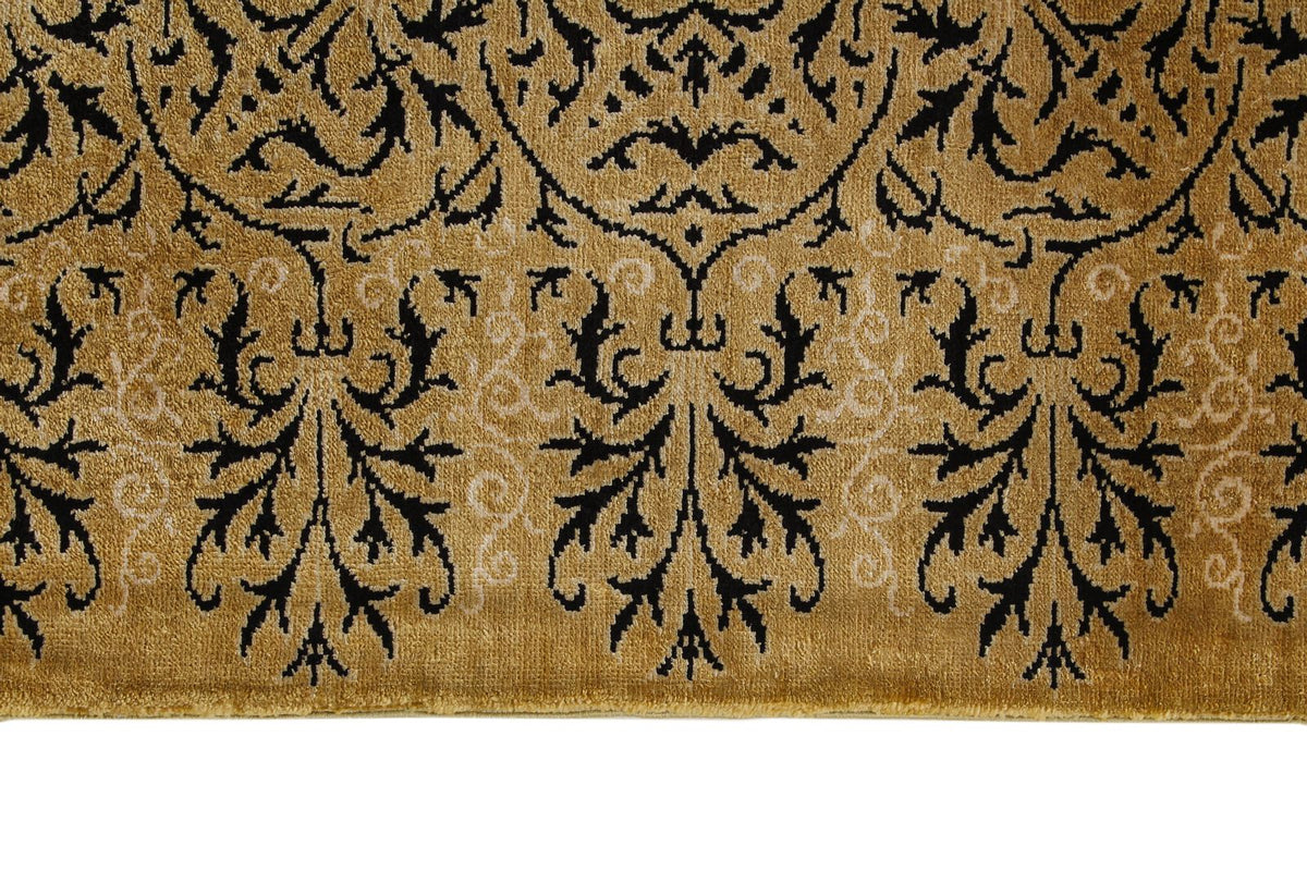 7x10 Black and Gold Turkish Anatolian Runner