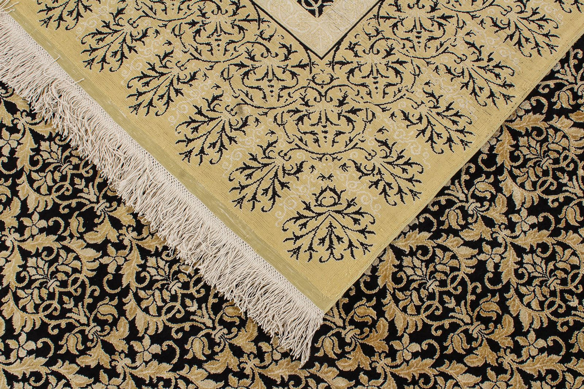 7x10 Black and Gold Turkish Anatolian Runner
