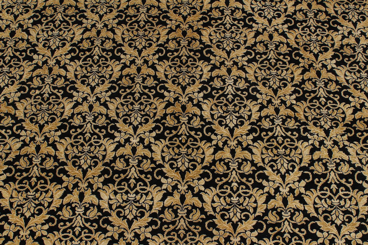 7x10 Black and Gold Turkish Anatolian Runner