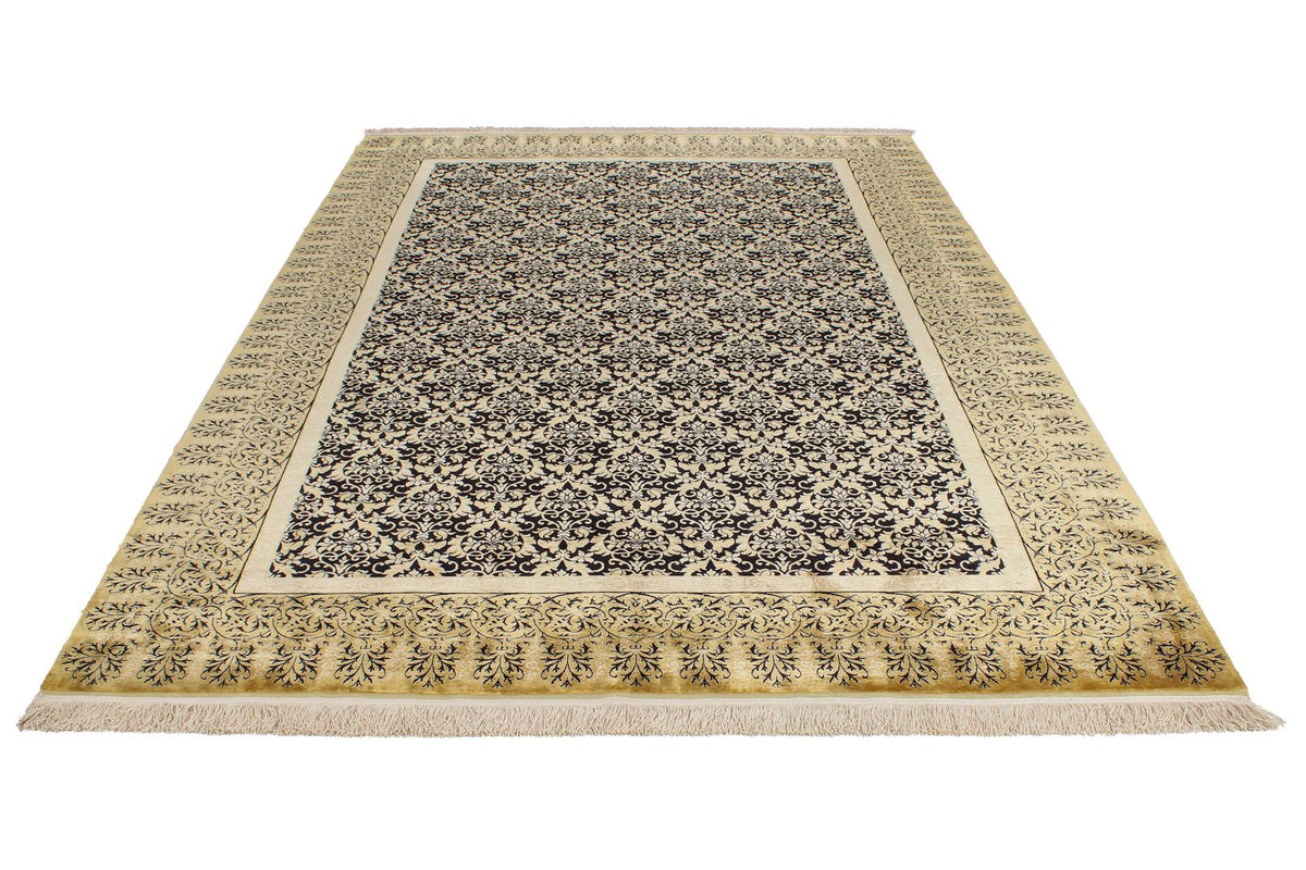 7x10 Black and Gold Turkish Anatolian Runner