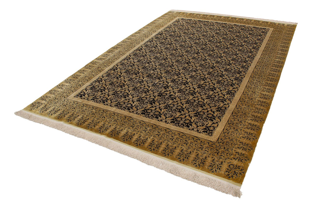7x10 Black and Gold Turkish Anatolian Runner