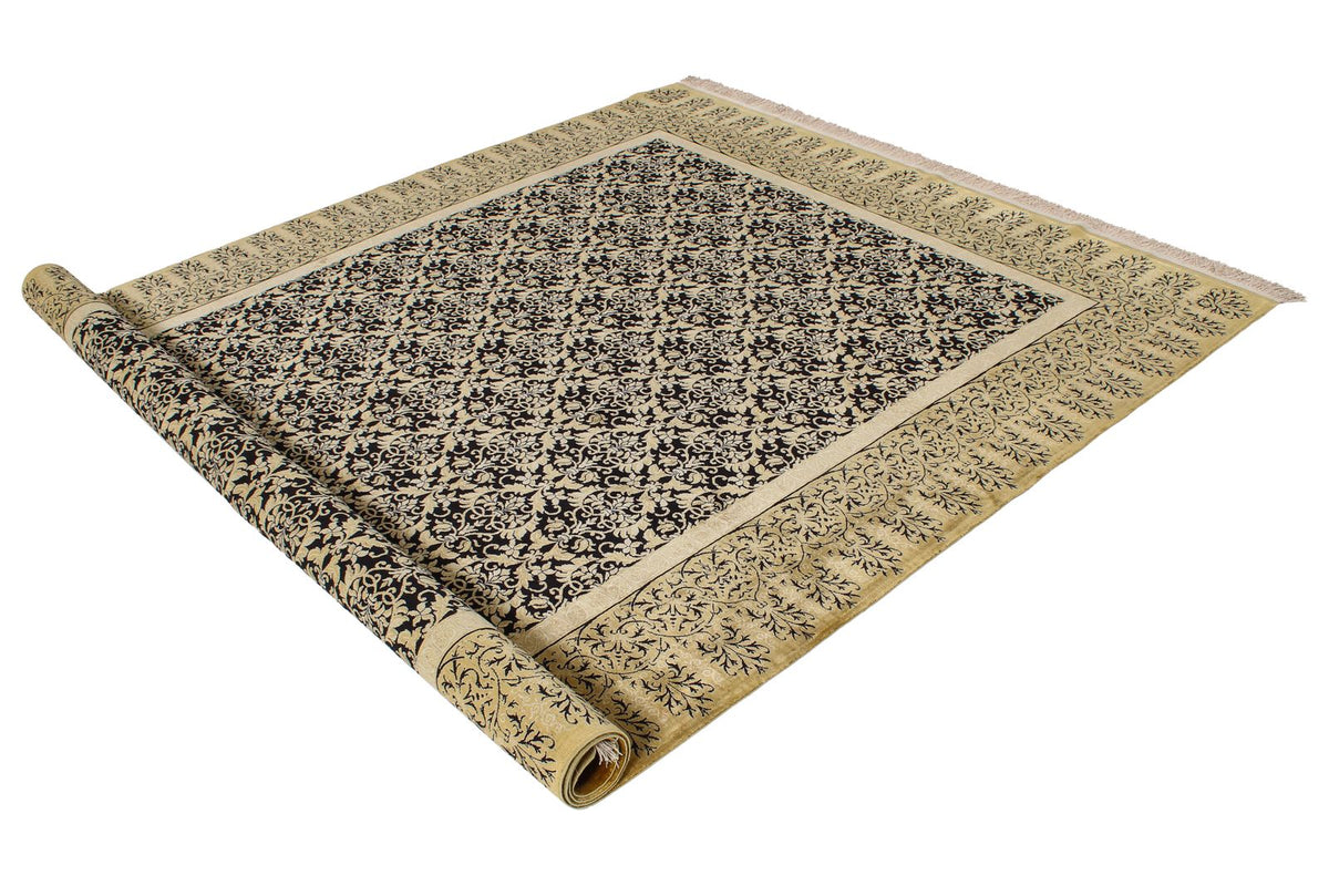 7x10 Black and Gold Turkish Anatolian Runner