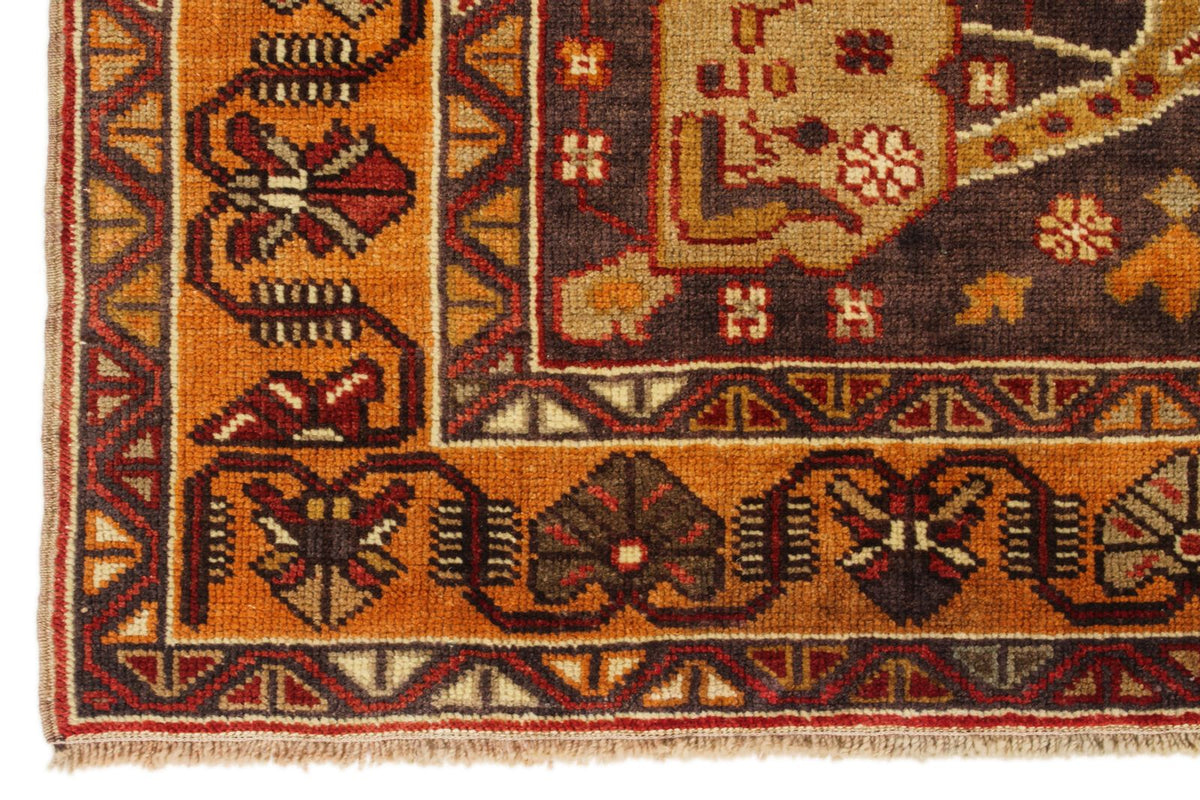 4x8 Red and Orange Turkish Tribal Rug