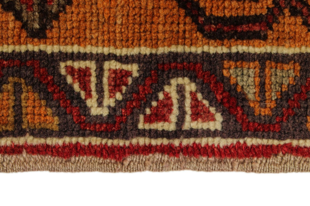 4x8 Red and Orange Turkish Tribal Rug