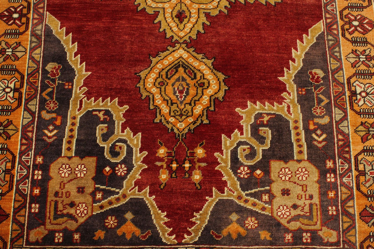 4x8 Red and Orange Turkish Tribal Rug