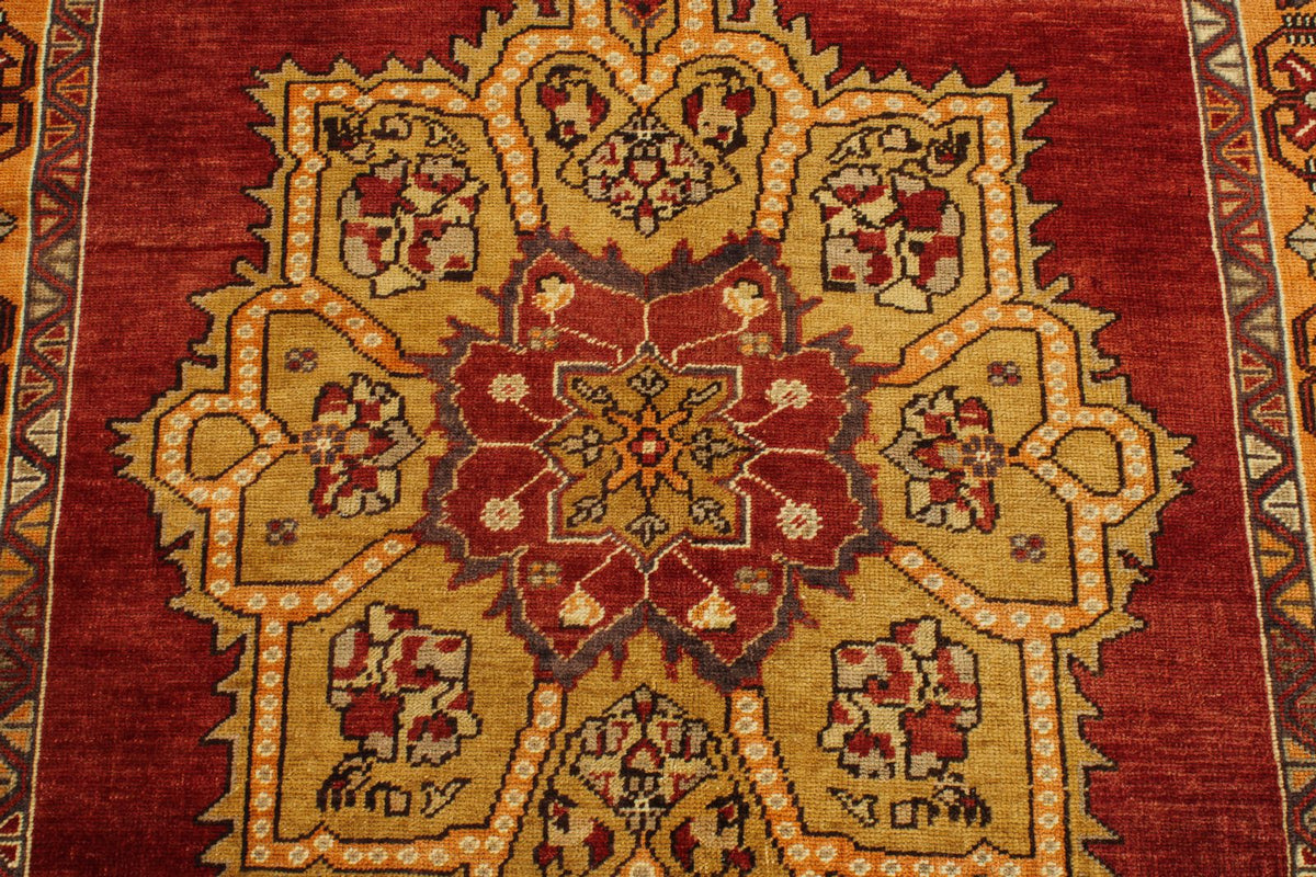 4x8 Red and Orange Turkish Tribal Rug