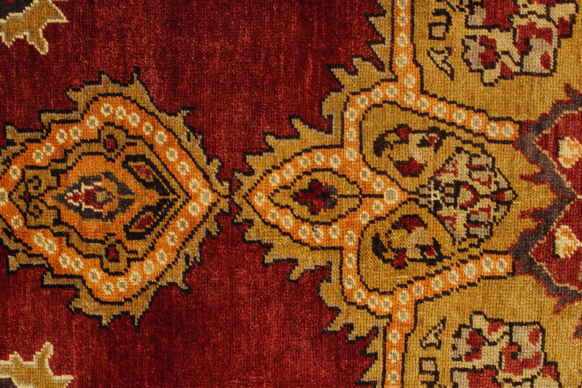 4x8 Red and Orange Turkish Tribal Rug