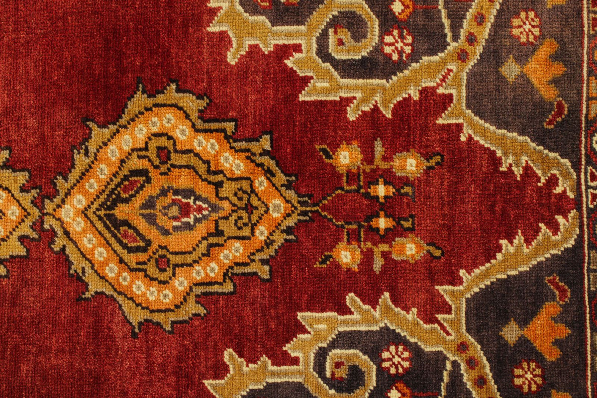 4x8 Red and Orange Turkish Tribal Rug
