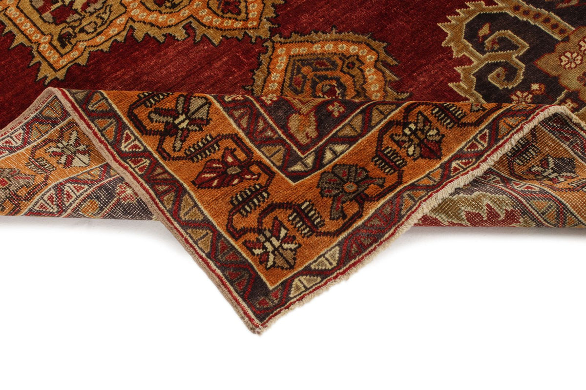 4x8 Red and Orange Turkish Tribal Rug