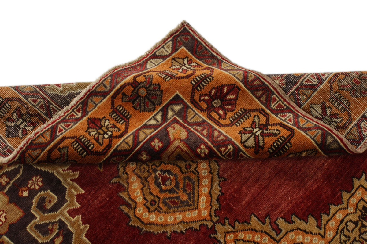 4x8 Red and Orange Turkish Tribal Rug