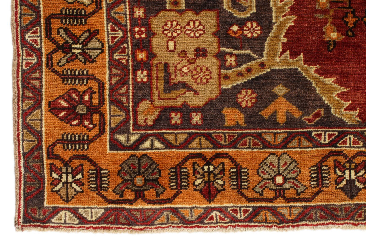 4x8 Red and Orange Turkish Tribal Rug