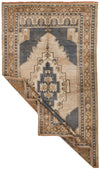 4x8 Beige and Green Anatolian Turkish Tribal Rug