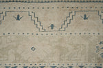 6x9 Ivory and Light Blue Anatolian Turkish Tribal Rug