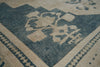 6x9 Ivory and Light Blue Anatolian Turkish Tribal Rug