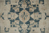 6x9 Ivory and Light Blue Anatolian Turkish Tribal Rug