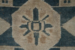 6x9 Ivory and Light Blue Anatolian Turkish Tribal Rug