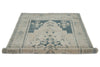 6x9 Ivory and Light Blue Anatolian Turkish Tribal Rug