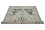 6x9 Ivory and Light Blue Anatolian Turkish Tribal Rug