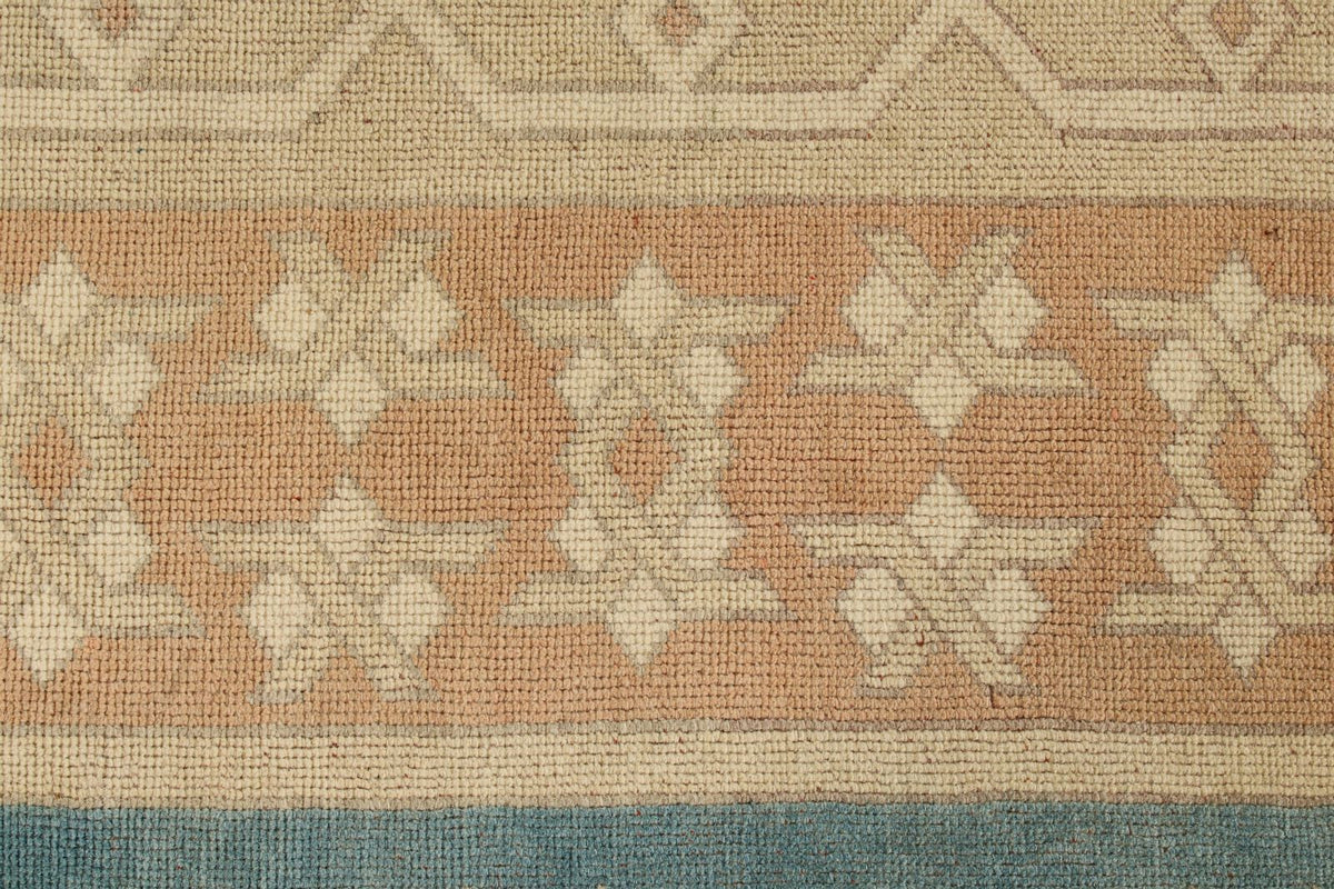 7x11 Blue and Beige Turkish Tribal Rug