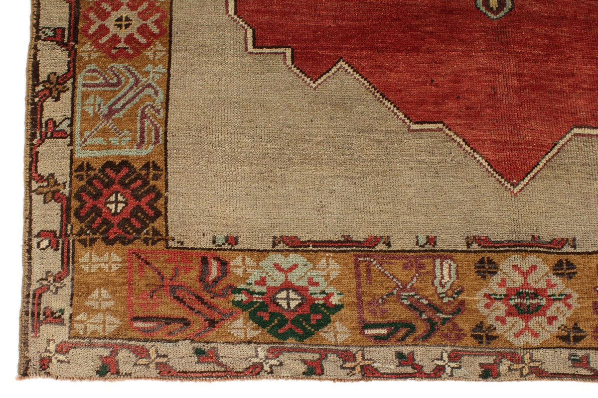 6x10 Red and Gray Turkish Tribal Rug