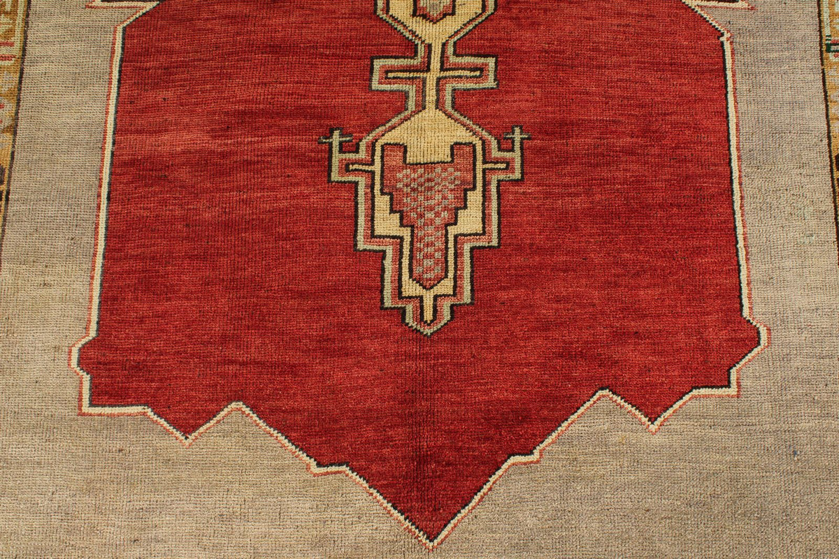 6x10 Red and Gray Turkish Tribal Rug