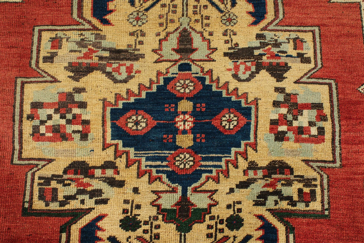 6x10 Red and Gray Turkish Tribal Rug