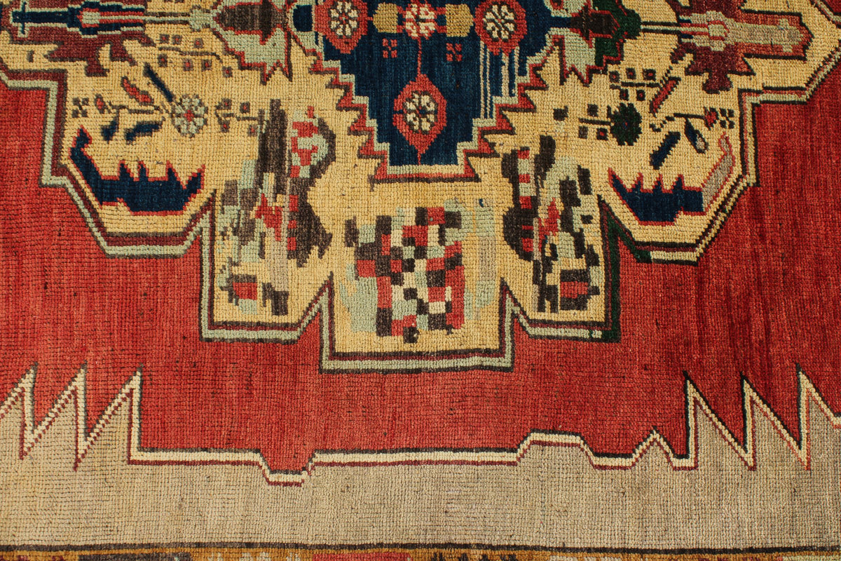 6x10 Red and Gray Turkish Tribal Rug
