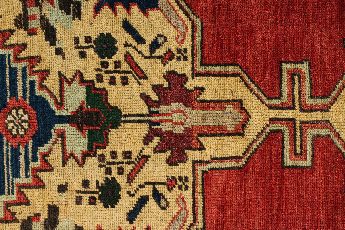 6x10 Red and Gray Turkish Tribal Rug