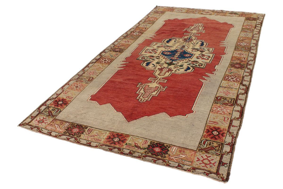 6x10 Red and Gray Turkish Tribal Rug