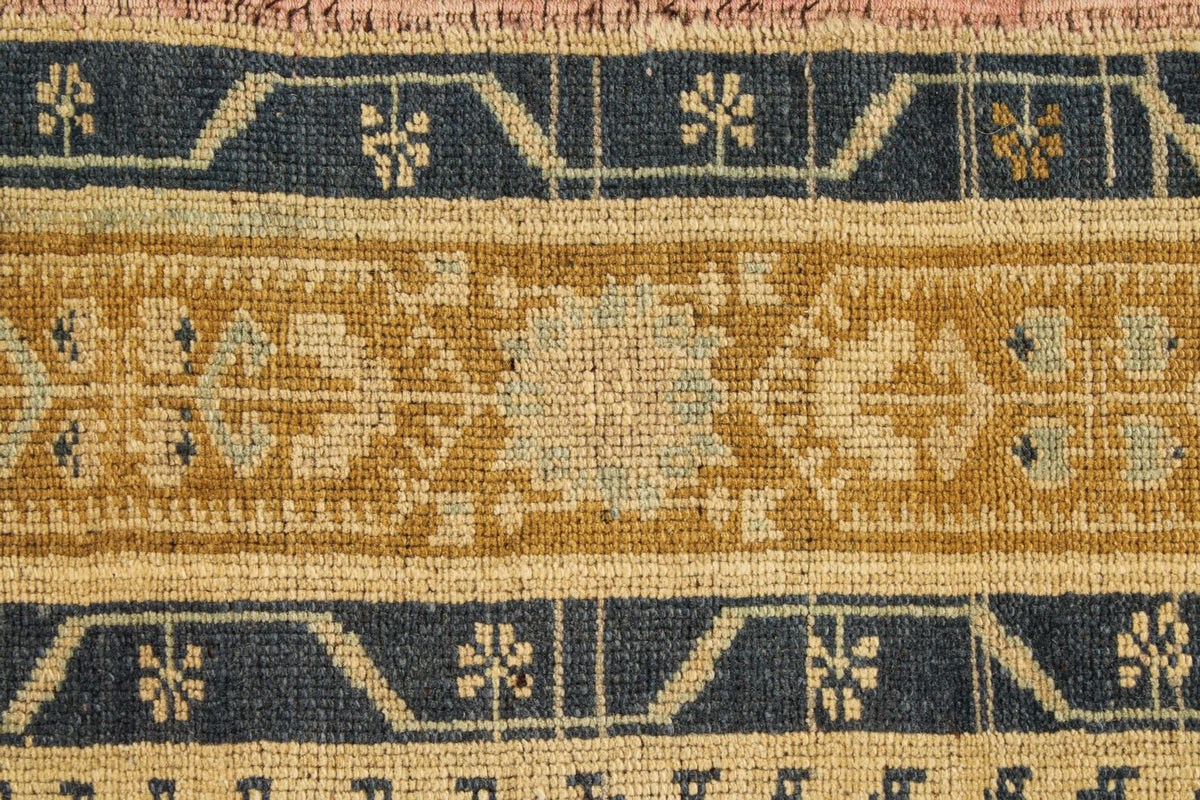 5x8 Ivory and Navy Turkish Tribal Rug