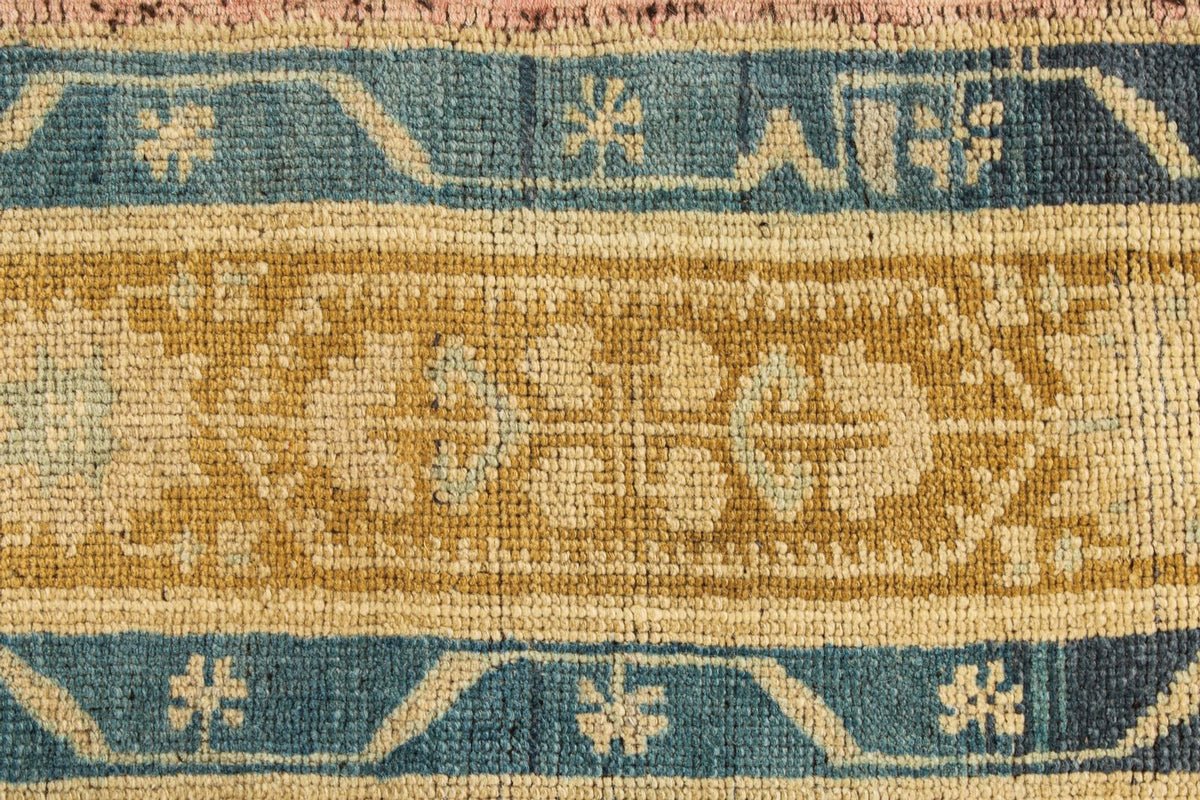 5x8 Ivory and Navy Turkish Tribal Rug