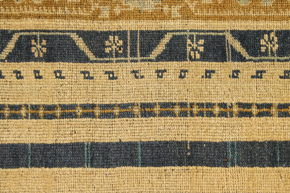 5x8 Ivory and Navy Turkish Tribal Rug