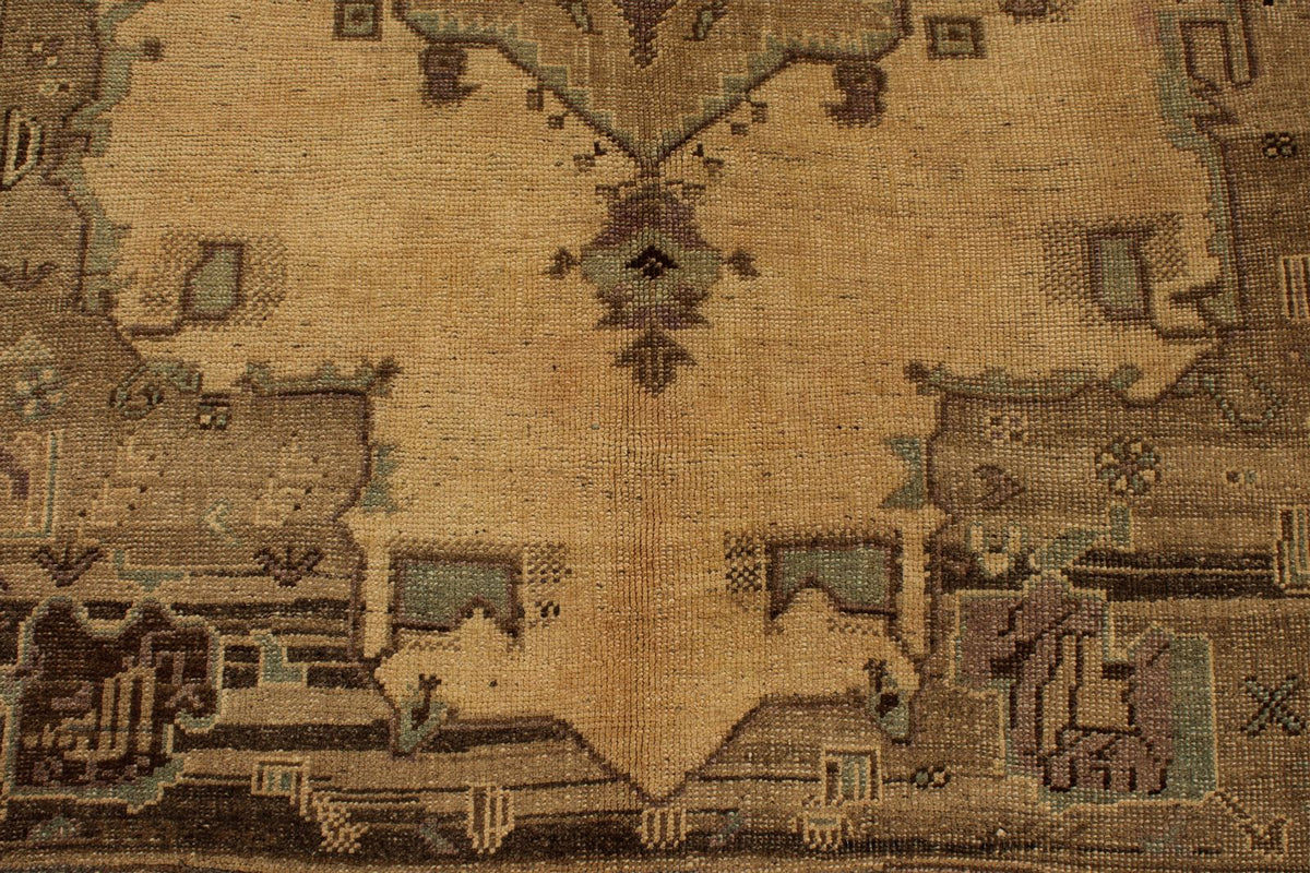 5x9 Ivory and Gray Turkish Tribal Rug