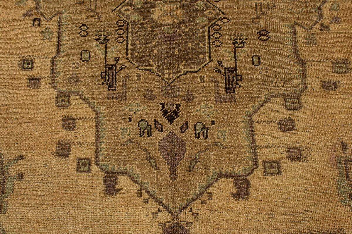 5x9 Ivory and Gray Turkish Tribal Rug