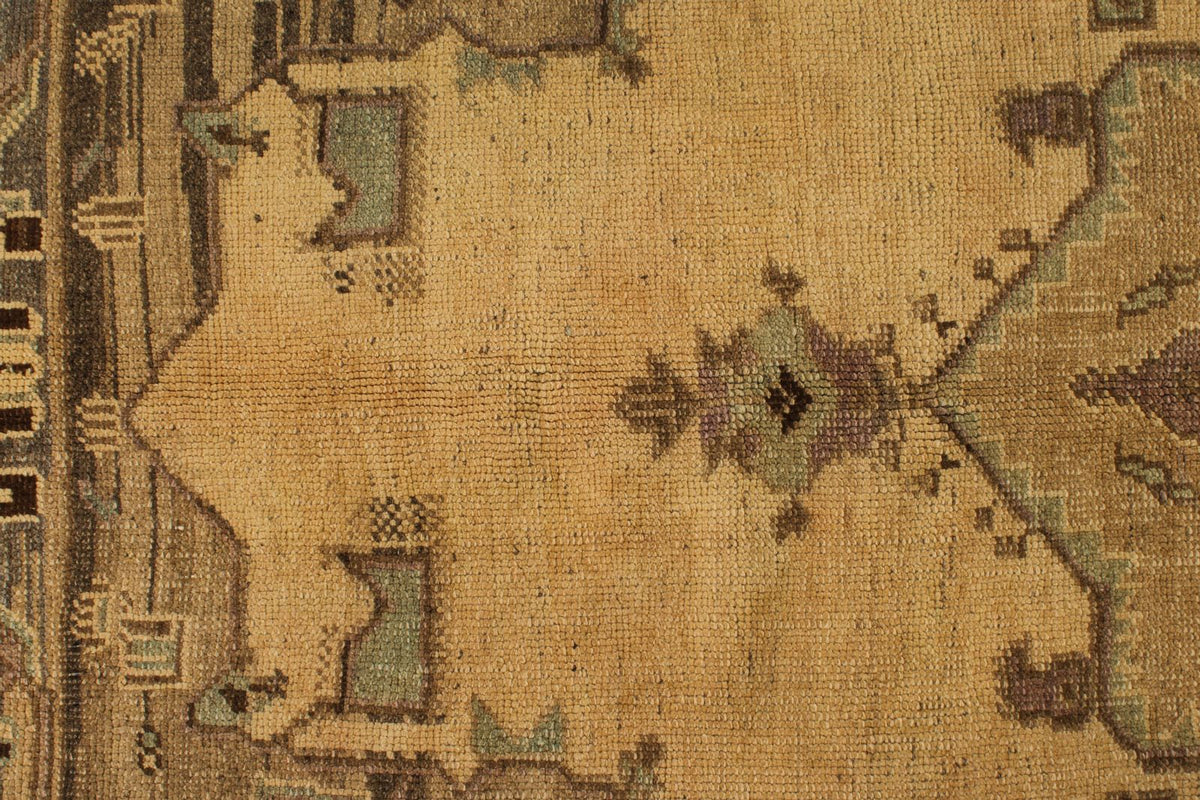 5x9 Ivory and Gray Turkish Tribal Rug