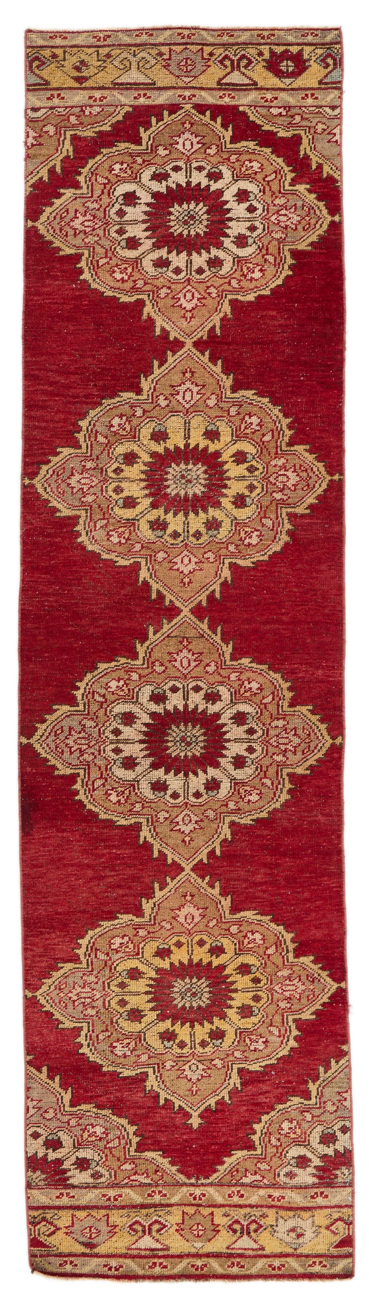 3x11 Red and Gold Turkish Tribal Runner