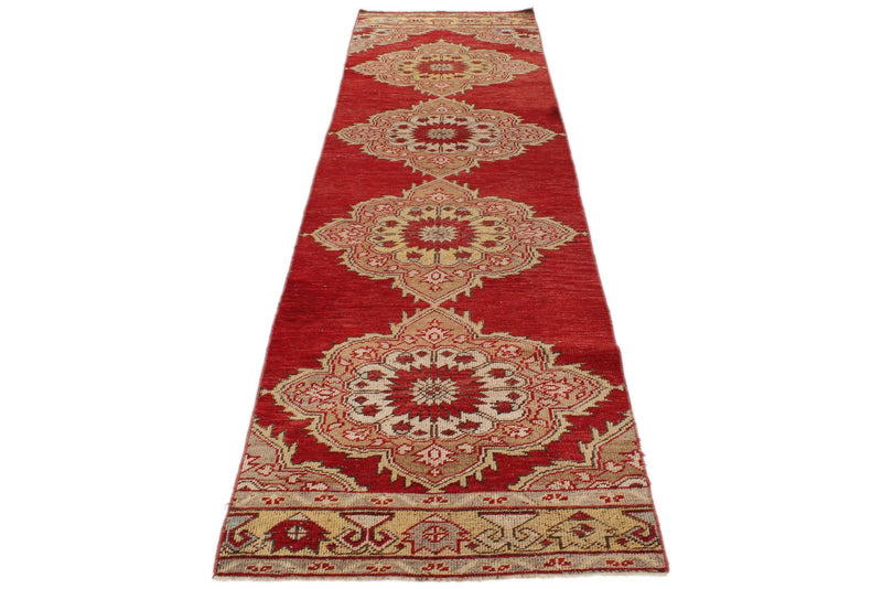 3x11 Red and Gold Turkish Tribal Runner